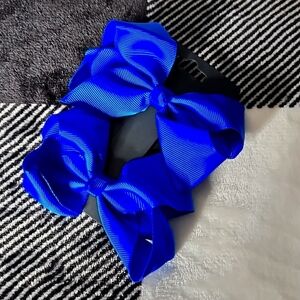 Pair Girl's Cobalt Blue Fall 6" Bows